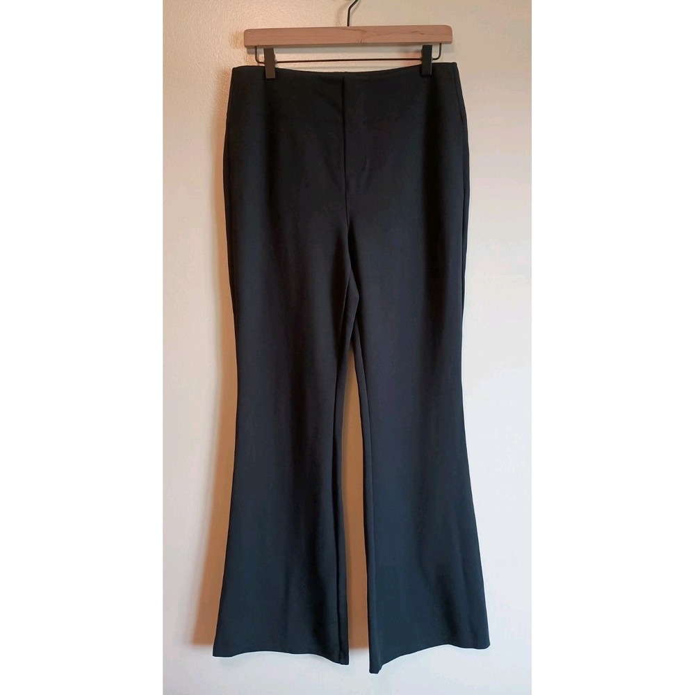 Halara Women's L Black Flare Dress Pants High Rise Stretch Pull On Trouser NWT